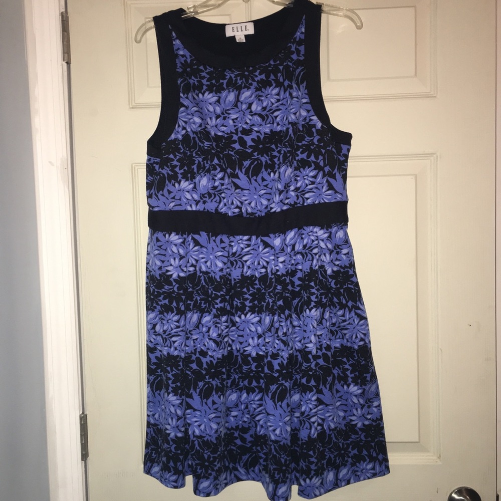 Blue flower print dress